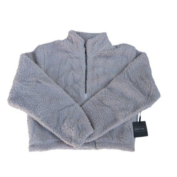DYI Women's Tranquil 1/2 Zip Fuzzy Fleece Sweater Steel Grey Size Small - Picture 1 of 6